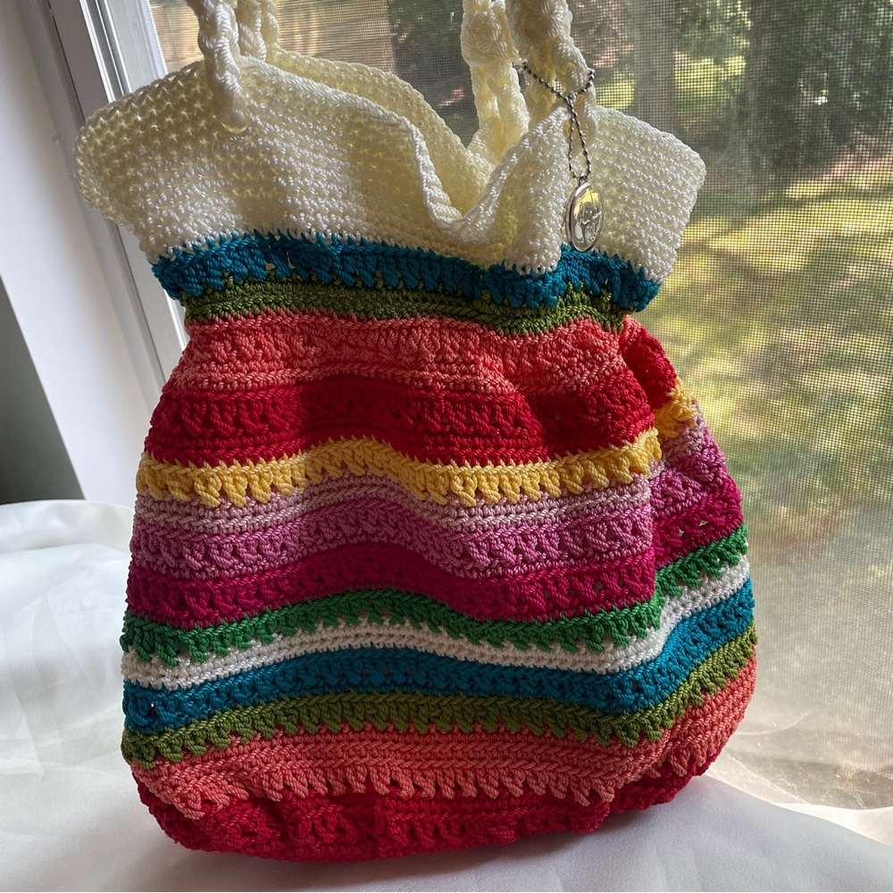 Lina Rainbow Colorful Crochet Beach Bag
